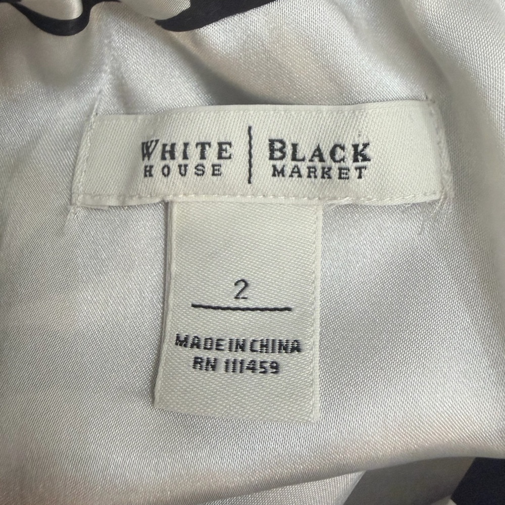 White House Black Market Black and White Mini Dress with Graphic Print - Picture 4 of 4